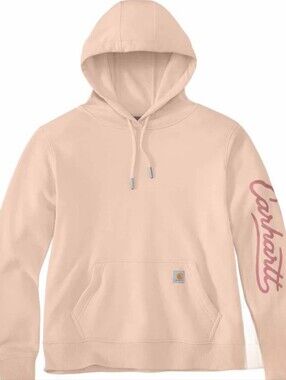 Carhartt Sawyer Script Logo Hoodie- Light Coral